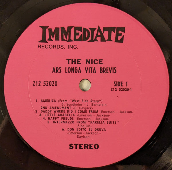 Nice, The - Ars Longa Vita Brevis - 1969