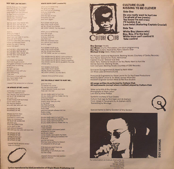 Culture Club - Kissing To Be Clever - 1982