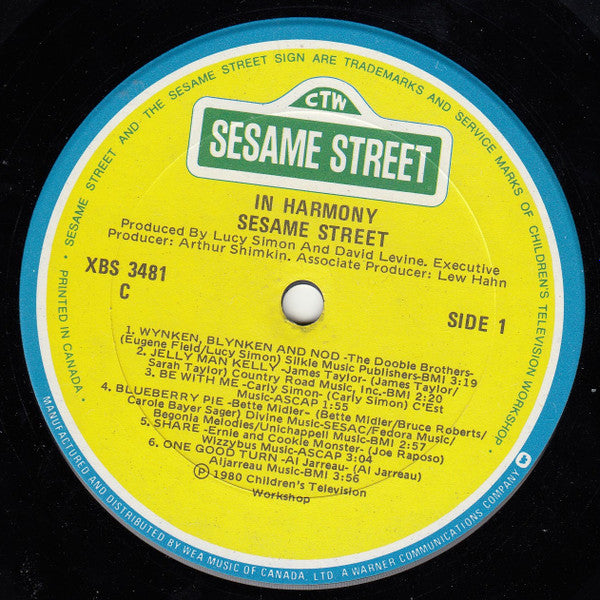 Various -  In Harmony - A Sesame Street Record  - 1980