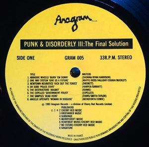 Various - Punk And Disorderly III - The Final Solution - 1983