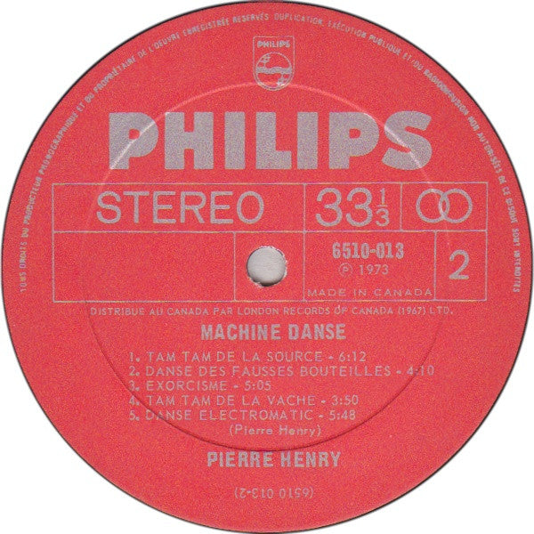 Pierre Henry - Machine Danse Vinyl Record