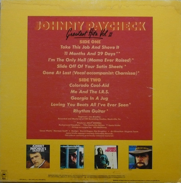 Johnny Paycheck - Greatest Hits, Volume 2 - 1978