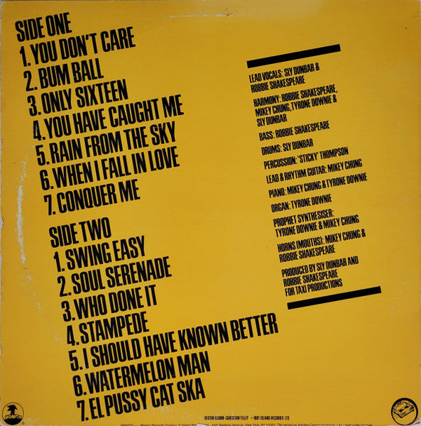 Sly & Robbie - The Sixties, Seventies + Eighties = Taxi - 1981