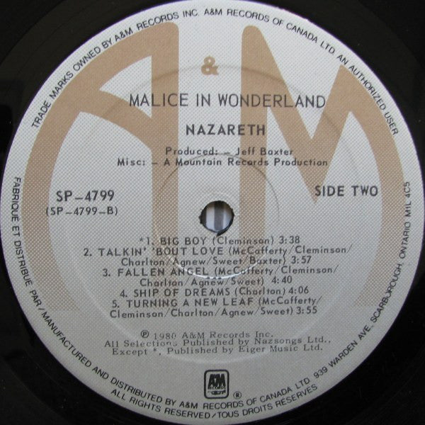 Nazareth (2) - Malice In Wonderland