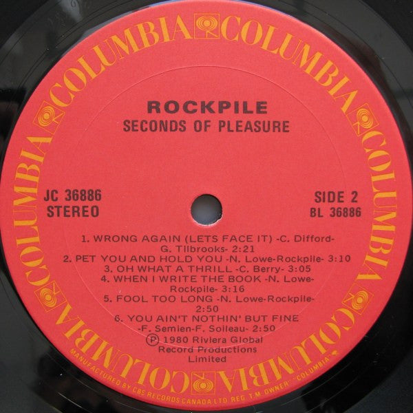 Rockpile - Seconds Of Pleasure - 1980