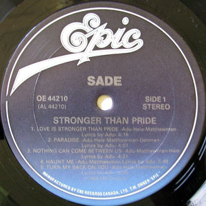 Sade - Stronger Than Pride Vinyl Record