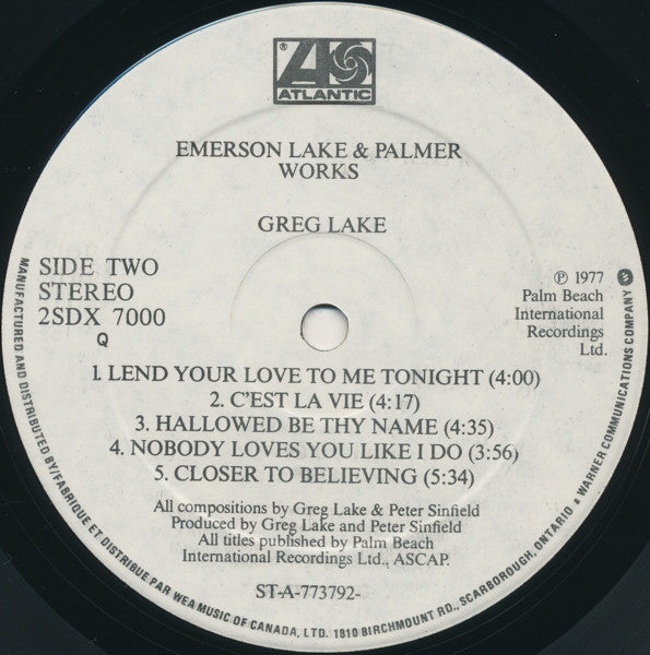 Emerson, Lake & Palmer - Works (Volume 1)