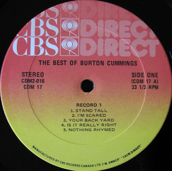 Burton Cummings - The Best Of Burton Cummings - 1980