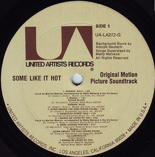 Various - Some Like It Hot (Original Music From The Motion Picture Sound Track)