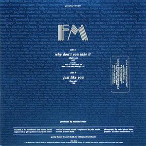 FM - Why Don't You Take It / Just Like You - 1986