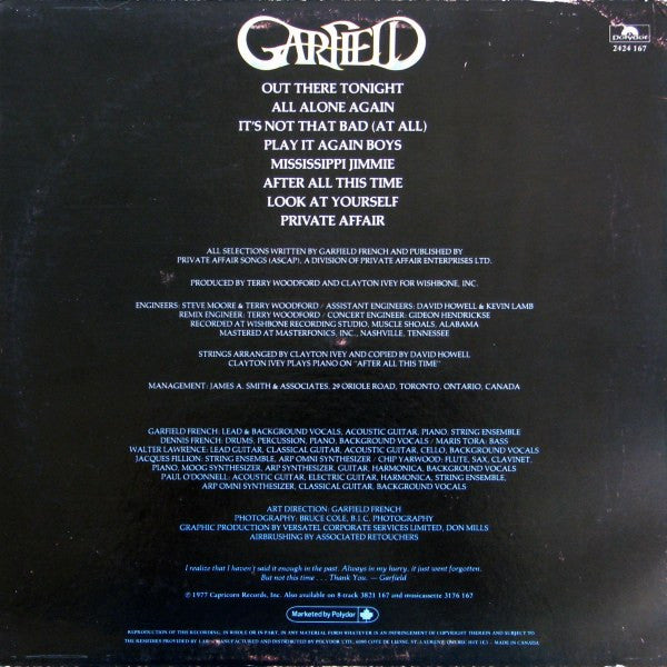 Garfield - Out There Tonight Vinyl Record