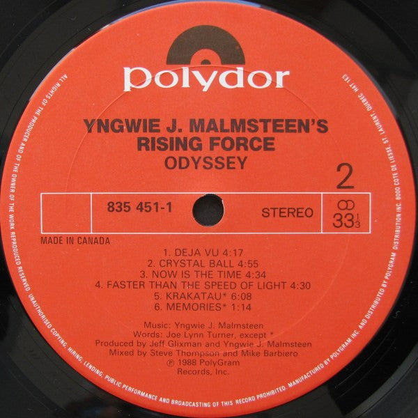 Yngwie J. Malmsteen's Rising Force - Odyssey - 1988