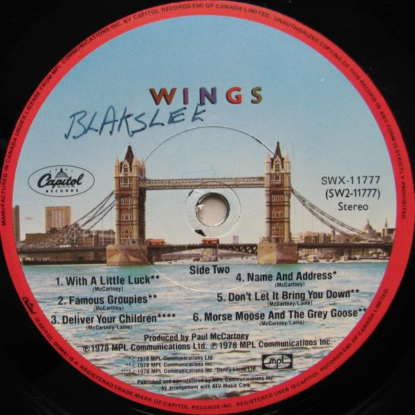 Wings - London Town - 1978