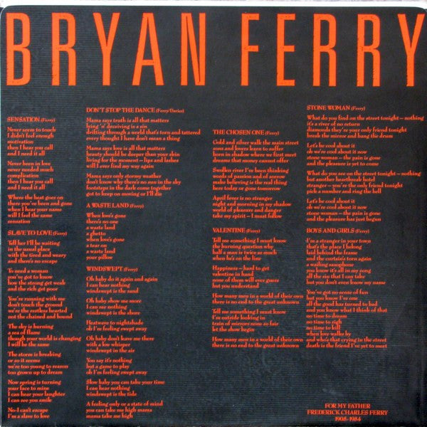 Bryan Ferry - Boys And Girls - 1985