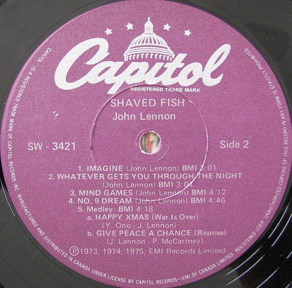 John Lennon / Plastic Ono Band, The - Shaved Fish - 1978