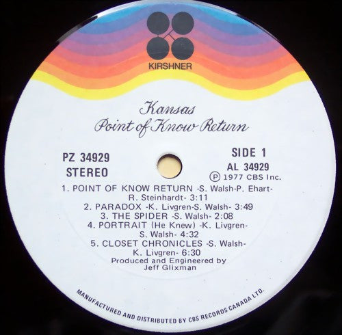 Kansas - Point Of Know Return - 1977