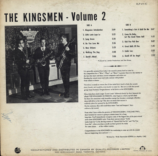 Kingsmen, The - Volume 2 -
