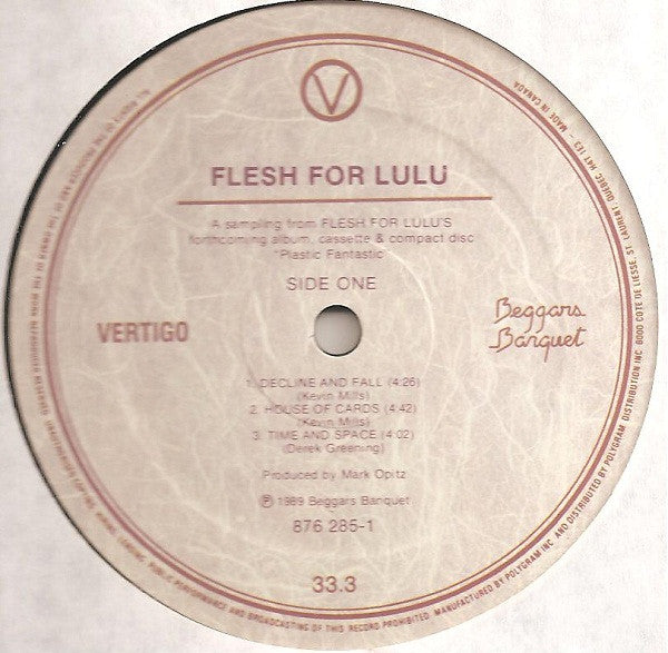 Flesh For Lulu - Time And Space / Decline And Fall - 1989