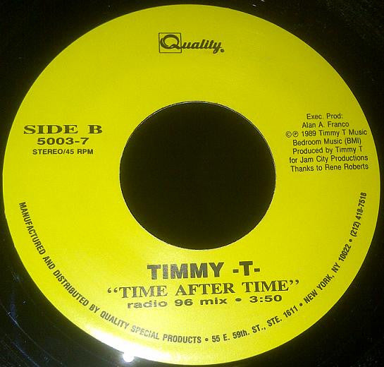 Timmy -T- - Time After Time Vinyl Record