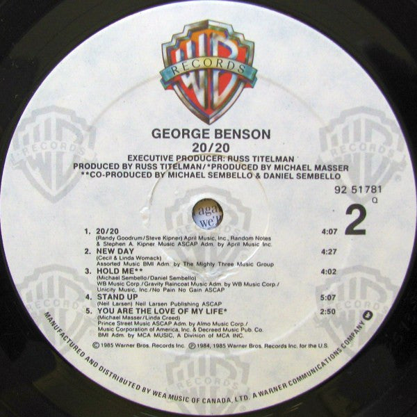 George Benson - 20/20 - 1985