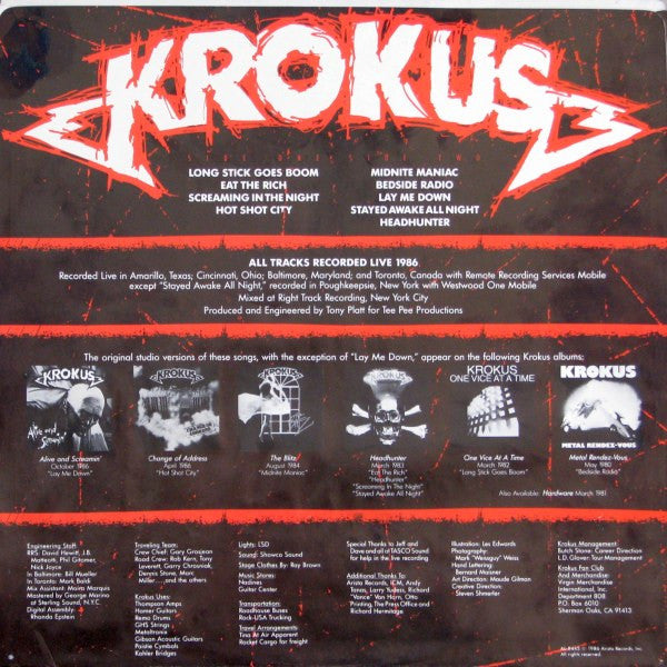 Krokus - Alive And Screamin' - 1986