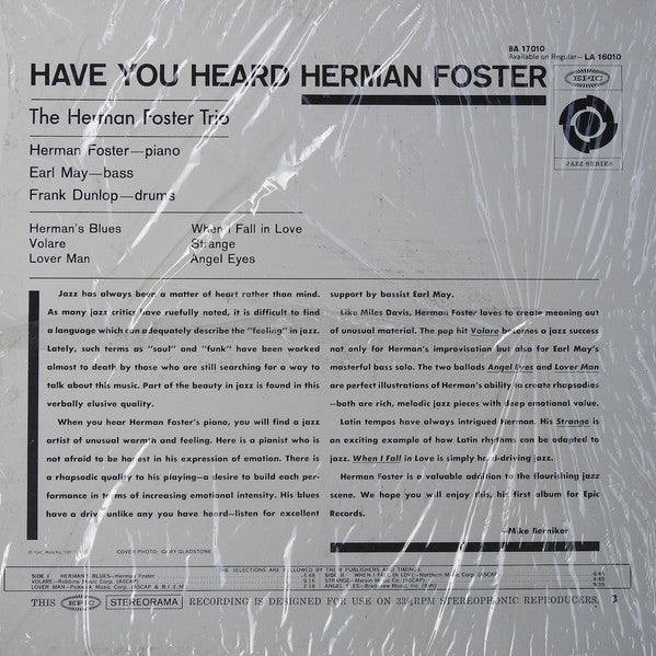 Herman Foster Trio, The - Have You Heard Herman Foster -