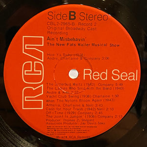 "Ain't Misbehavin'" Original Broadway Cast - Ain't Misbehavin': The New Fats Waller Musical Show - 1978