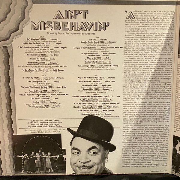 "Ain't Misbehavin'" Original Broadway Cast - Ain't Misbehavin': The New Fats Waller Musical Show - 1978