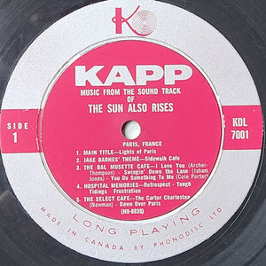 Hugo Friedhofer And Lionel Newman - The Sun Also Rises (Music From The Sound Track) - 1957