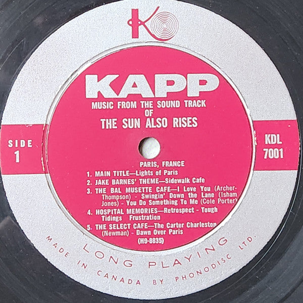 Hugo Friedhofer And Lionel Newman - The Sun Also Rises (Music From The Sound Track) - 1957