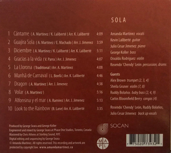 Amanda Martinez - Sola (CD) - 2006