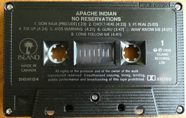 Apache Indian - No Reservations - 1993