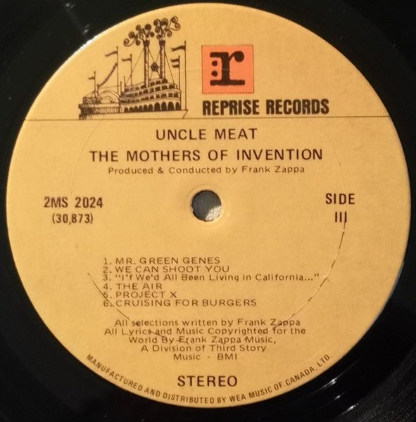 The Mothers Of Invention - Uncle Meat Vinyl Record