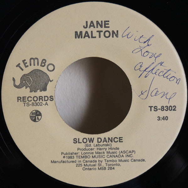 Jane Malton - Slow Dance / Right Time Love - 1983