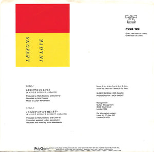 Level 42 - Lessons In Love