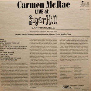 Carmen McRae - Live At Sugar Hill San Francisco