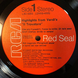 Giuseppe Verdi, Leontyne Price, Placido Domingo, Sherrill Milnes, Fiorenza Cossotto, Zubin Mehta - Il Trovatore Highlights - 1970