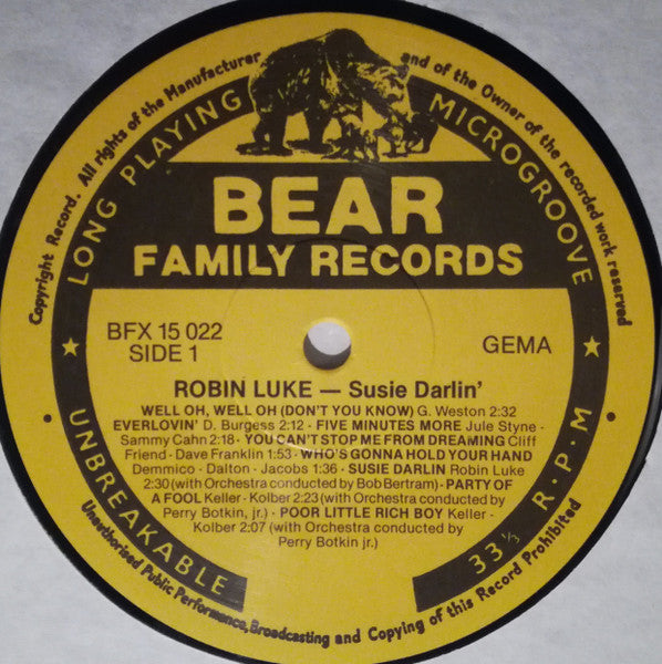 Robin Luke - Susie Darlin' - Volume 1 - The Rockin' Fifties  -