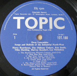 Various - Deep Lancashire Songs And Ballads Of The Industrial North West - 1968