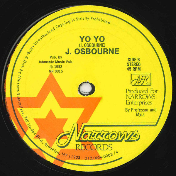 Johnny Osbourne - The Emperor's Ball / Yo Yo - 1982