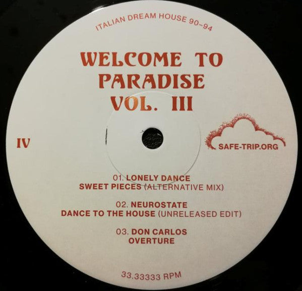 Various - Welcome To Paradise Vol. III: Italian Dream House 90-94 - 2018