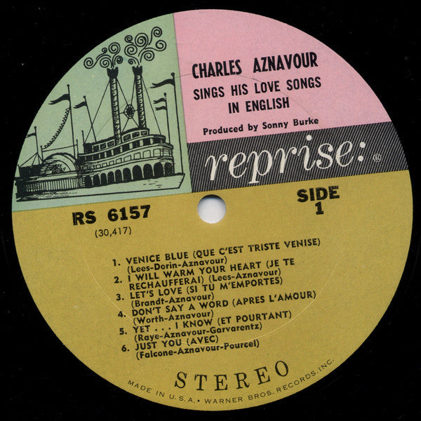 Charles Aznavour - Sings His Love Songs In English - 1965