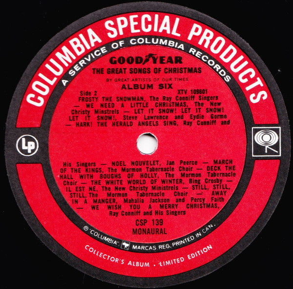 Various - The Great Songs Of Christmas By Great Artists Of Our Time Album Six - 1966