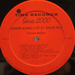 Carmen McRae - Live At Sugar Hill San Francisco