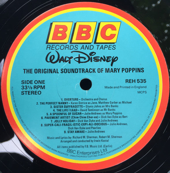 Various - Walt Disney's Mary Poppins:  Original Cast Soundtrack - 1984