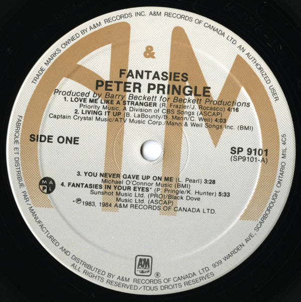 Peter Pringle - Fantasies Vinyl Record