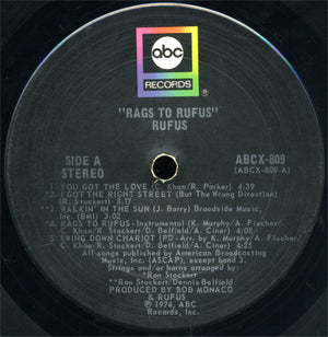 Rufus feautring Chaka Khan - Rags To Rufus Vinyl Record