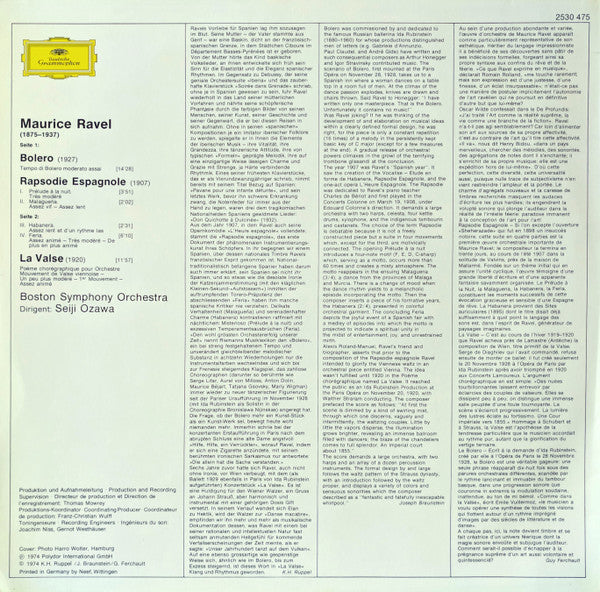 Maurice Ravel – Boston Symphony Orchestra · Seiji Ozawa - Bolero / La Valse / Rapsodie Espagnole - 1975