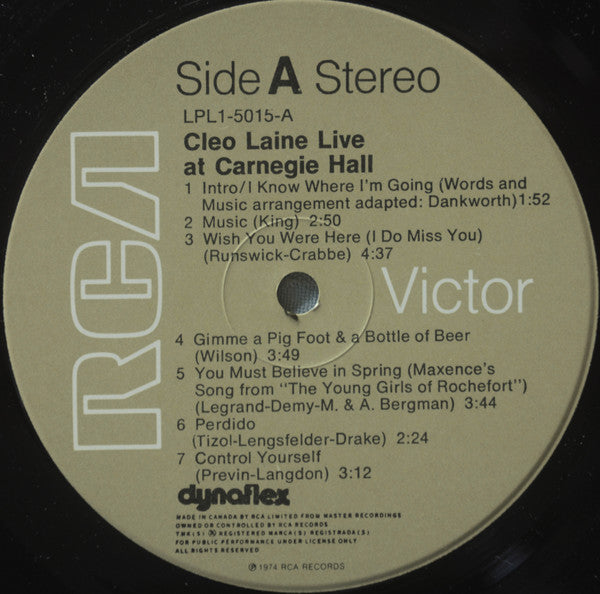 Cleo Laine - Cleo Laine Live!!! At Carnegie Hall - 1974