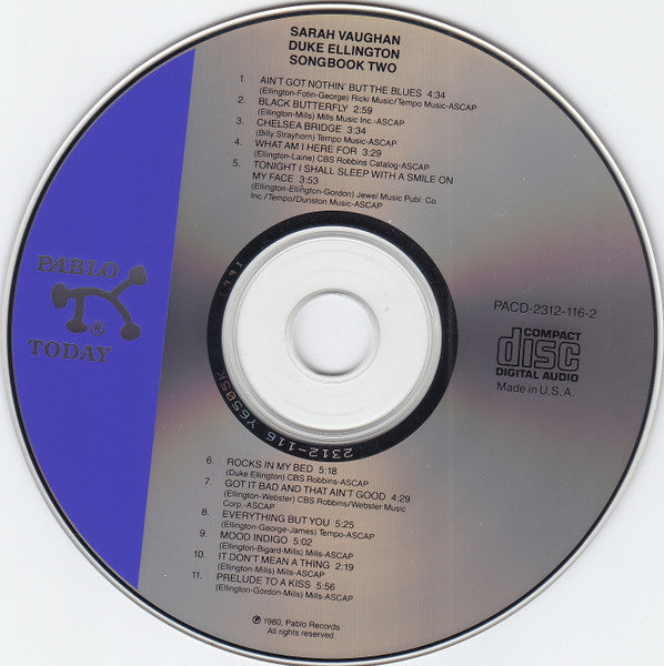 Sarah Vaughan - Duke Ellington Song Book Two (CD) -